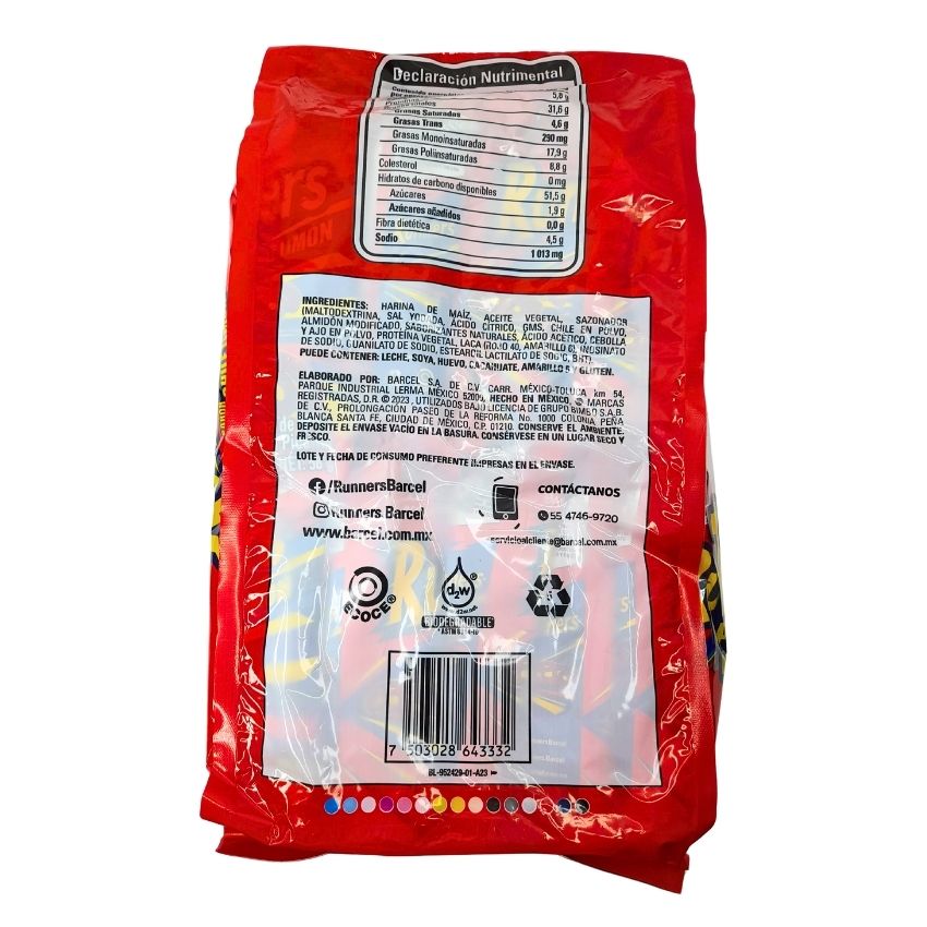 Barcel Runners Chile Limón 58gr 10 Piezas