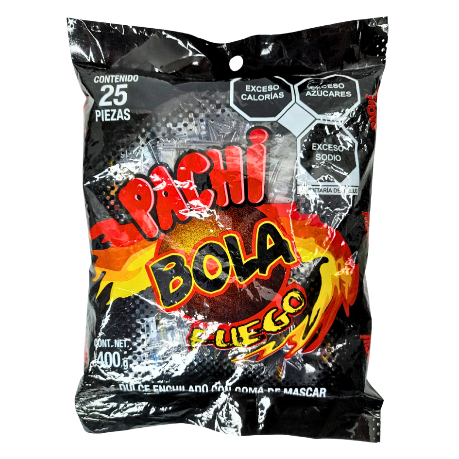 bolita de caramelo enchilado multi capa rellena con goma de mascar pachi bola fuego cuanda