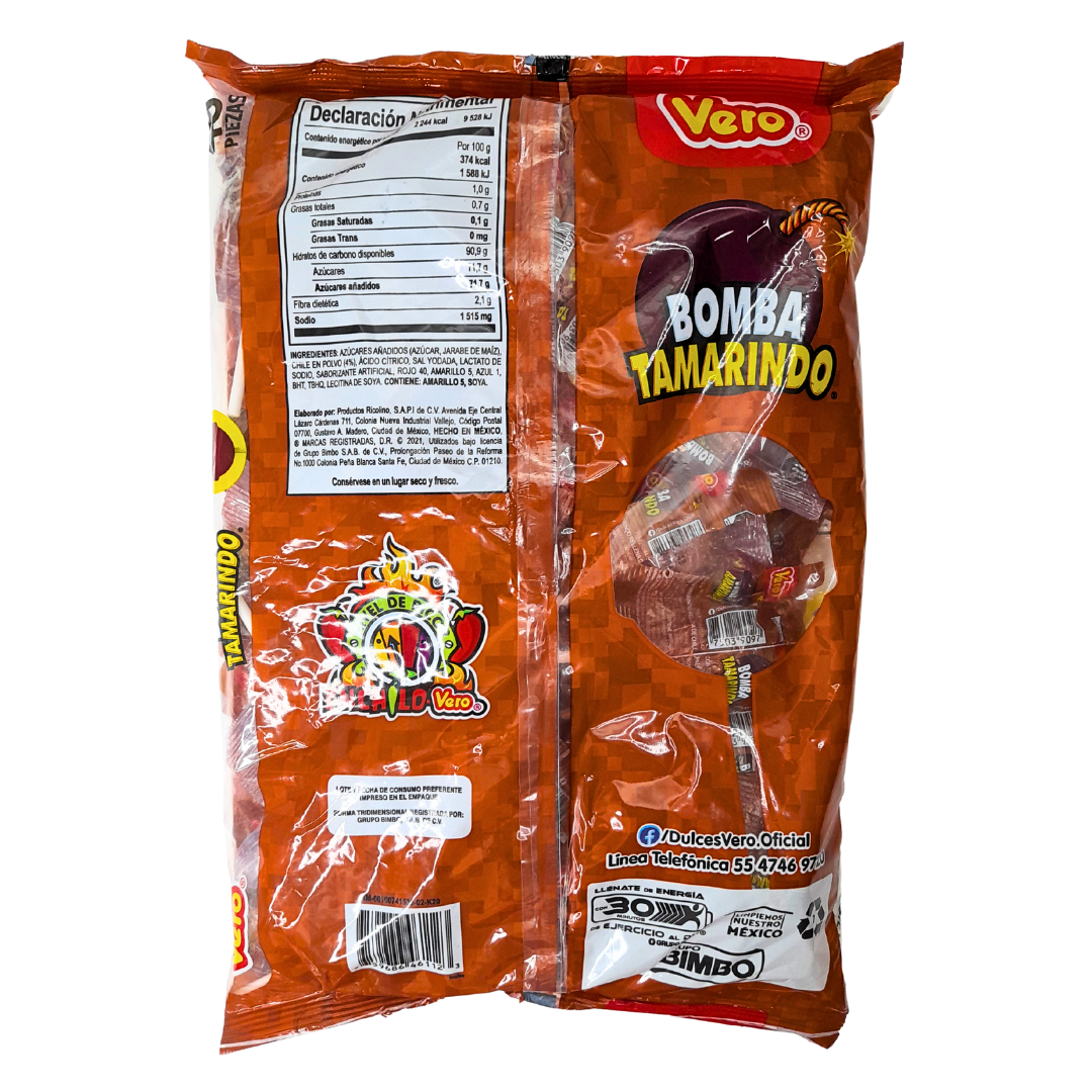 Paleta Bomba Tamarindo 40pz | Vero | Dulcerías Y Abarroteras Vázquez