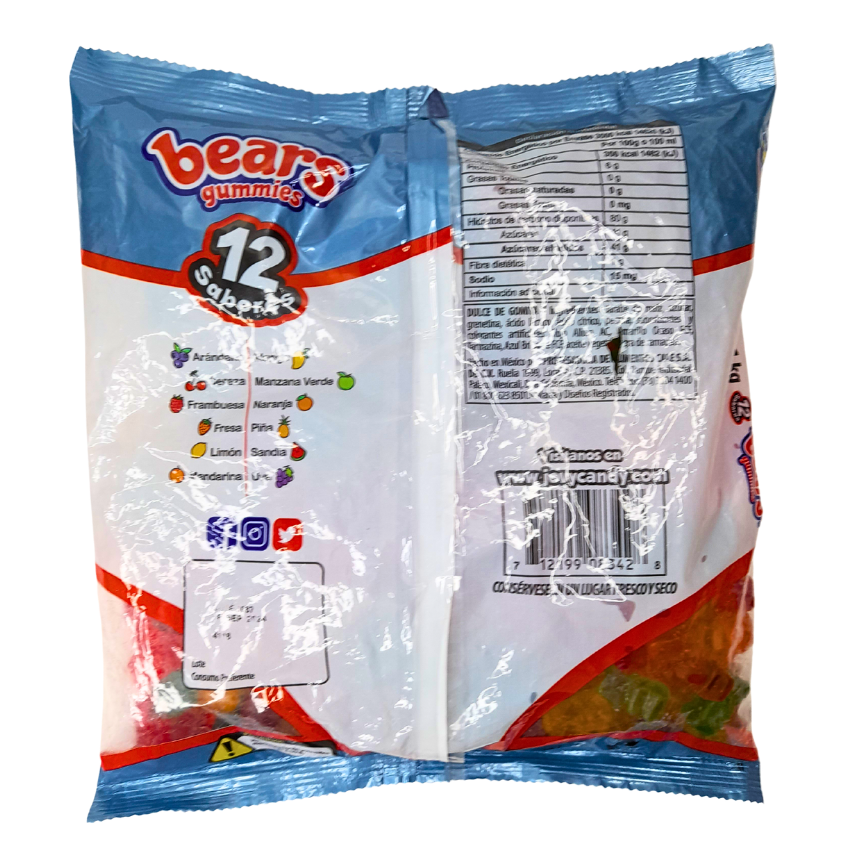 Gomitas de grenetina aciduladas sabores frutales bears gummies jovy