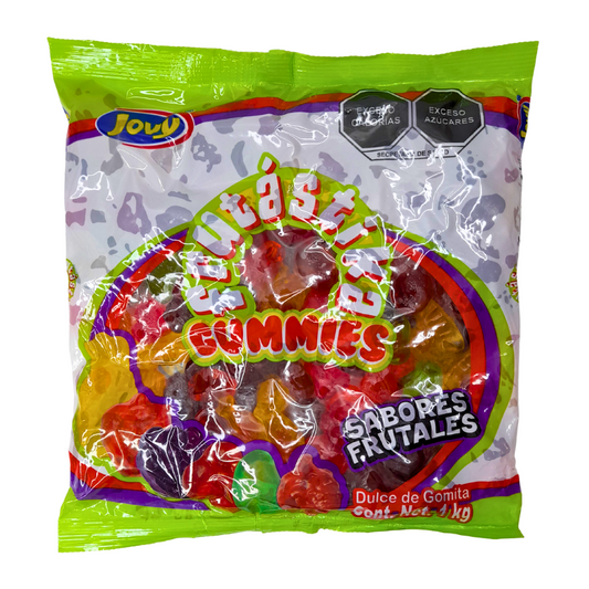 Gomitas de grenetina aciduladas sabores frutales frutastika gummies jovy