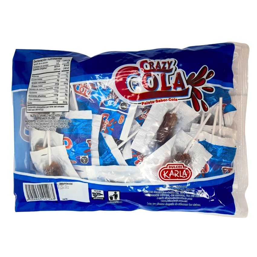 Karla Paleta Crazy Cola 40 Piezas