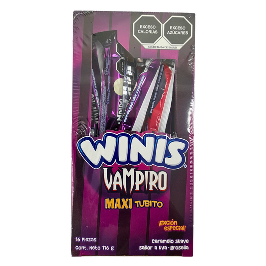 Winis Maxi Tubo Vampiro Uva-Grosella 16pz
