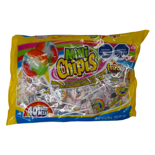 paleta de caramelo macizo multisabor mini chipios fradi