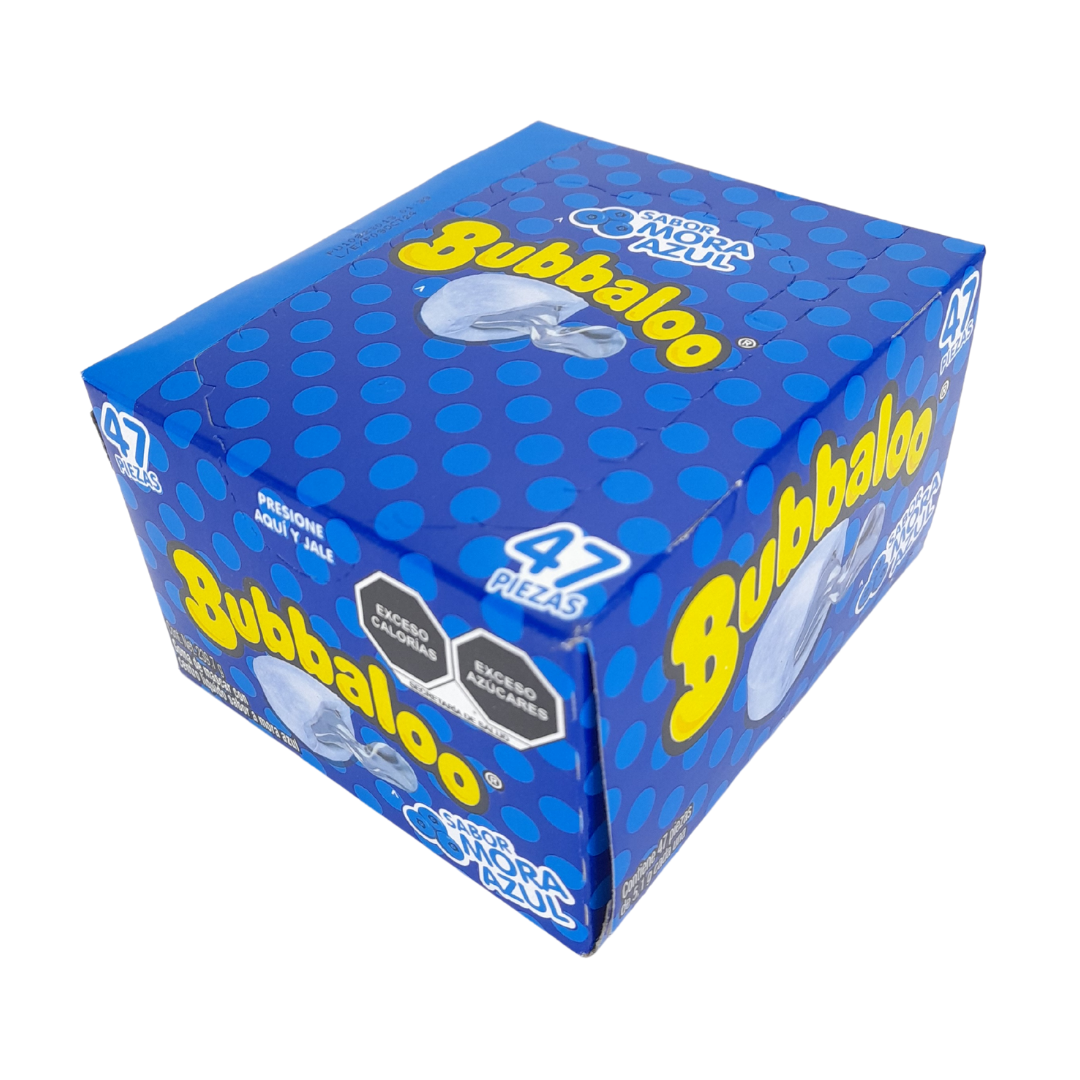 Pops Azul Chicle Chicle Bubbaloo Moras 47pz | Adams | Dulcerías y Abarroteras Vázquez