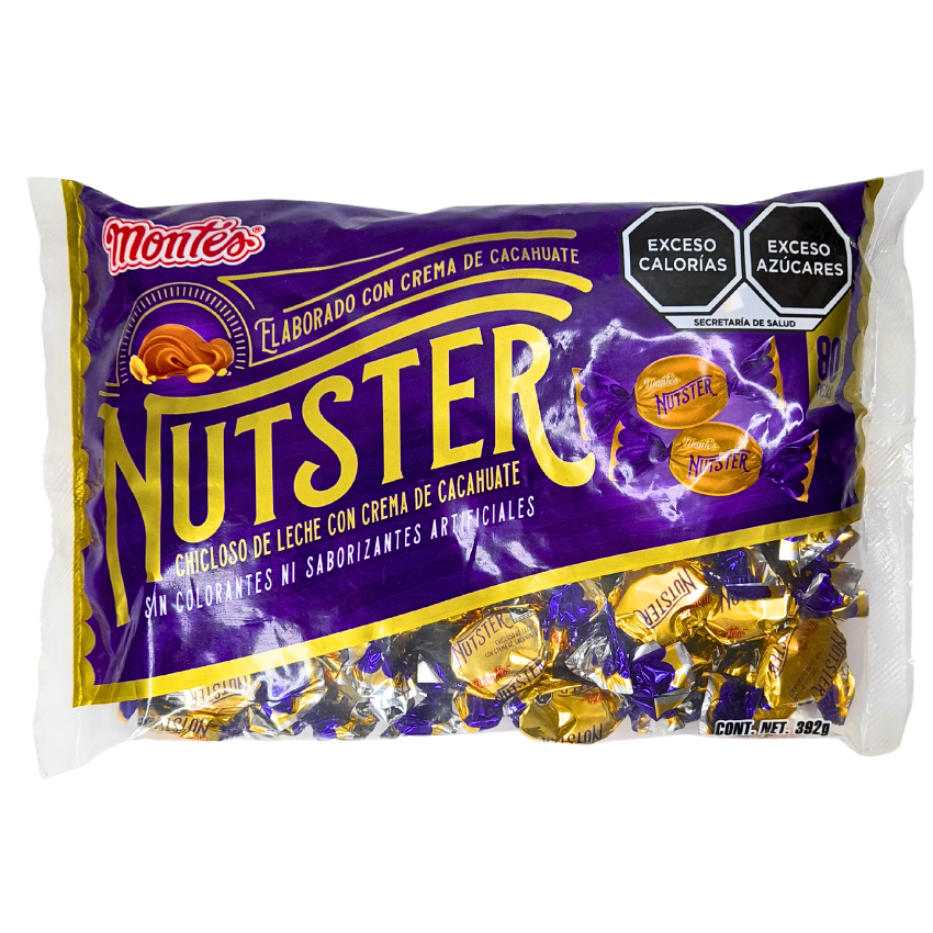 caramelo suave chiclosos sabor cacahuate y caramelo nutster montes