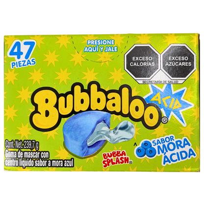 goma de mascar rellena con jalea sabor mora azul bubbaloo adams