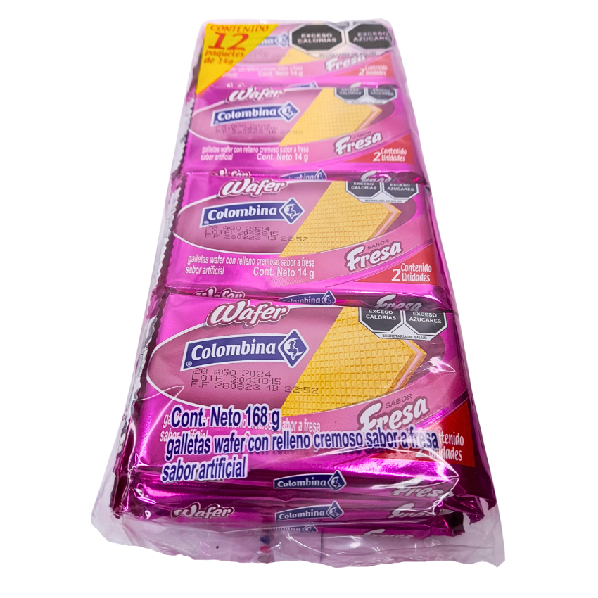 Colombina Galleta Wafer Fresa 12pz