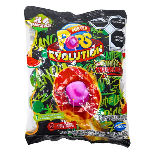 Arcor Paleta Mister Pops Evolution Sandía Endiablada 24pz