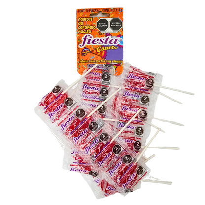 paleta de caramelo macizo con sabores frutales fiesta canels 