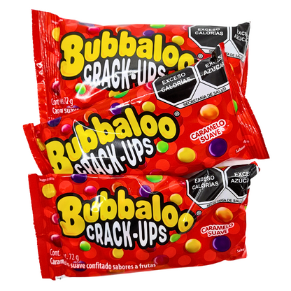 caramelos suaves confitados con sabores frutales bubbaloo crackups adams