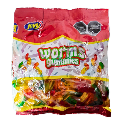 gomitas de grenetina con sabores frutales acidulados worms gummies jovy