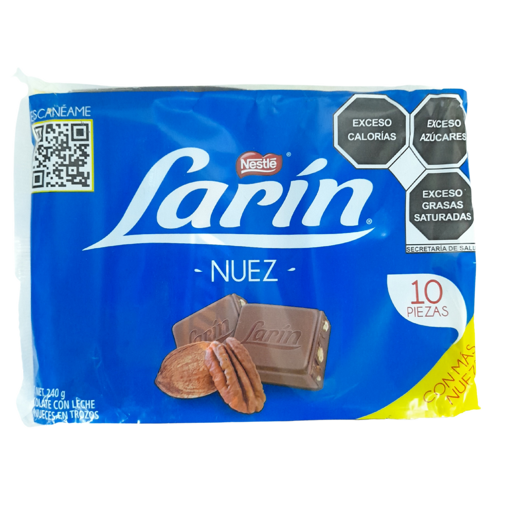 Chocolate Larín Nuez 10pz Nestlé Dulcerías y Abarroteras Vázquez