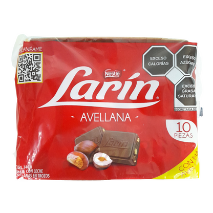 chocolate con leche larín de nestlé relleno de avellanas