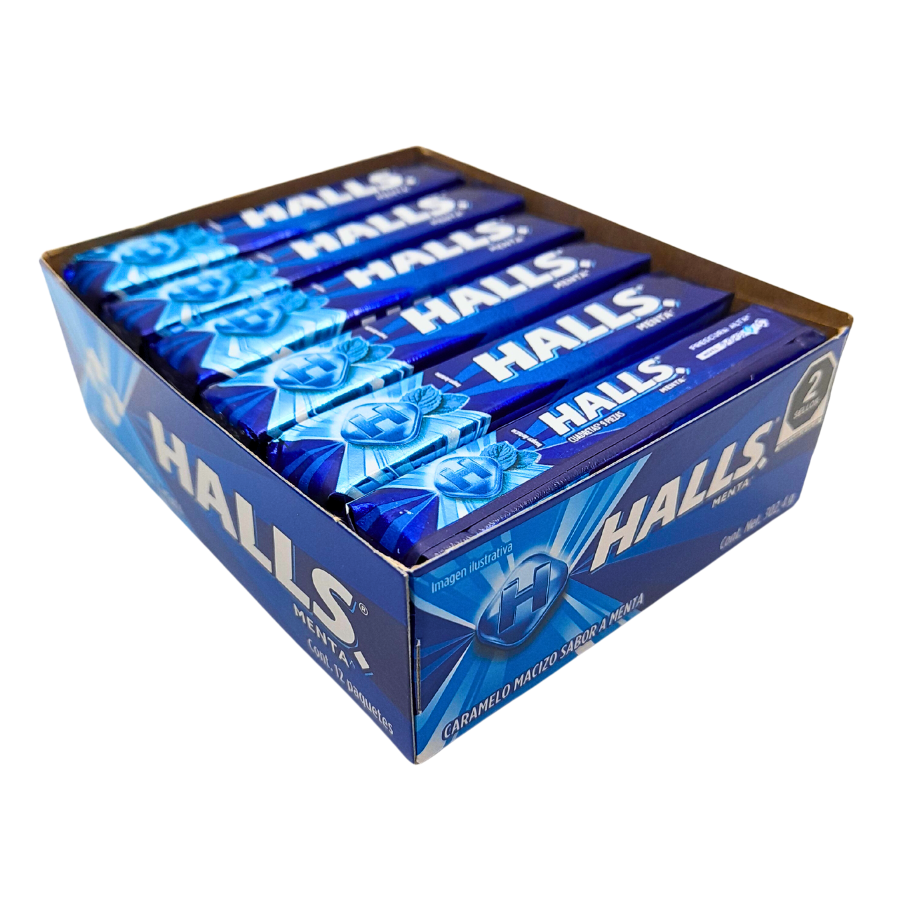 Pastilla Halls Menta 12pz | Adams | Dulcerías y Abarroteras Vázquez