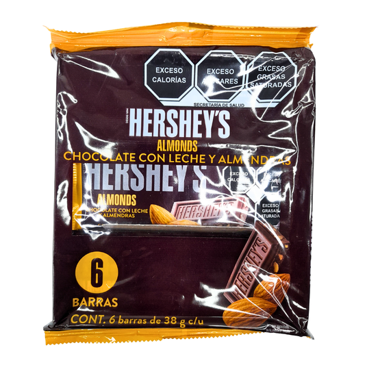 Hershey’s Barra Chocolate Con Almendras 38gr 6pz