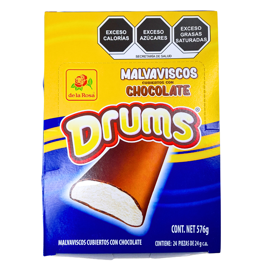 Malvavisco Chocolate Drums de la Rosa 24pz