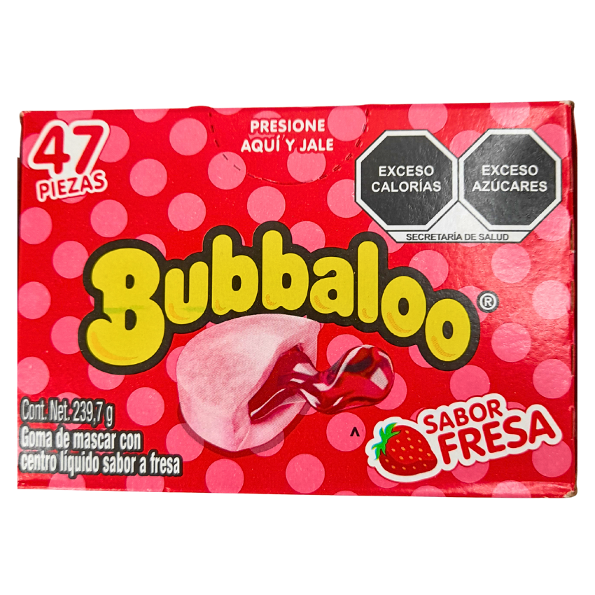 Chicle Bubbaloo Fresa 47pz | Adams | Dulcerías Y Abarroteras Vázquez