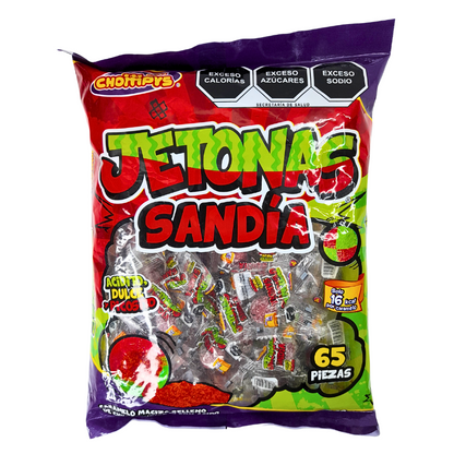 caramelo macizo sabor sandía enchilada jetonas de chompys