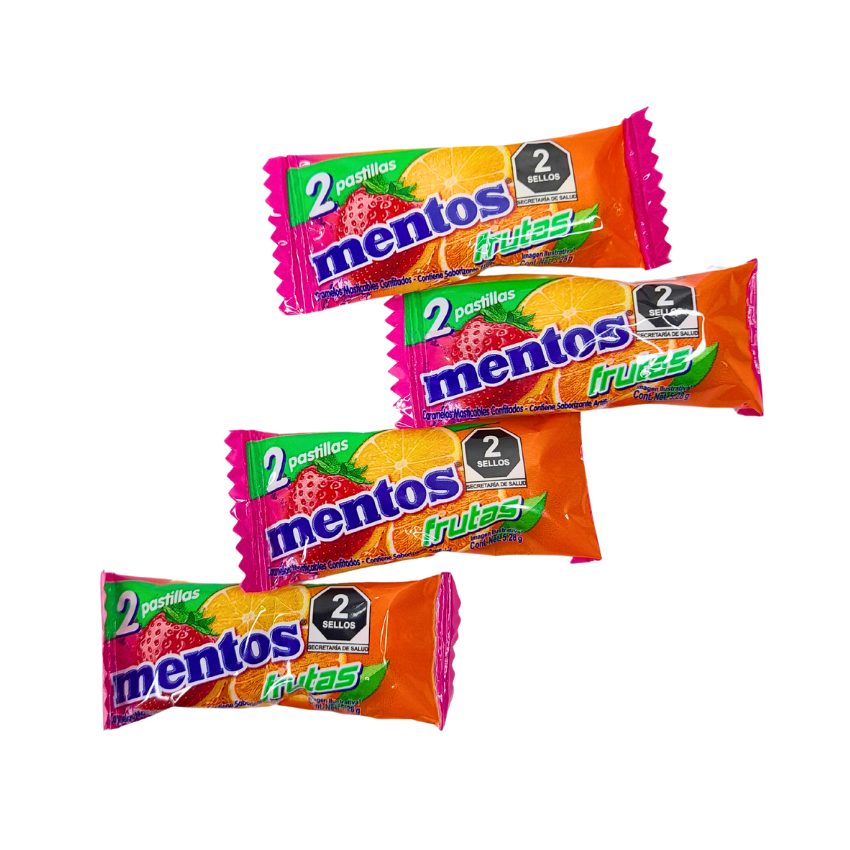 Chupa Chups Mentos Bi-Pack Frutas 40pz