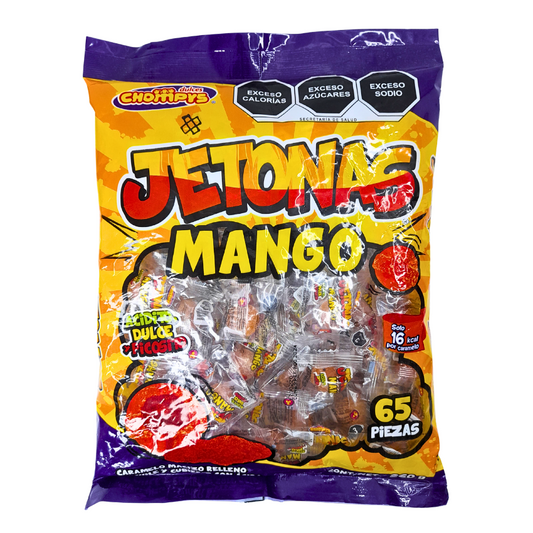 caramelo macizo sabor mango enchilado jetonas de chompys