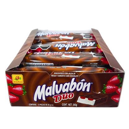 De la Rosa Chocolate Malvabón Duo Fresa 12pz