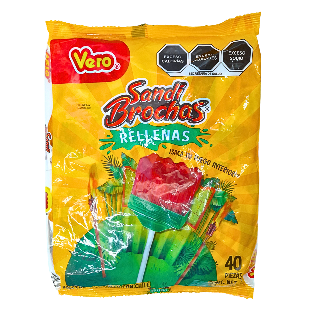 paleta de caramelo macizo sabor sandía echilada sandibrochas vero