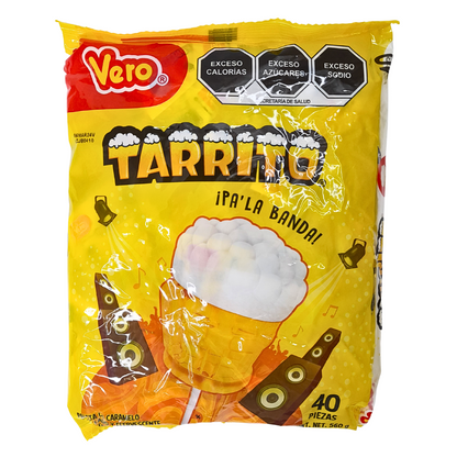 paleta de caramelo macizo sabor piña efervescente Tarrito vero