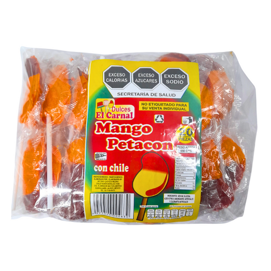 El Carnal Paleta Mango Petacón Con Chile 20pz