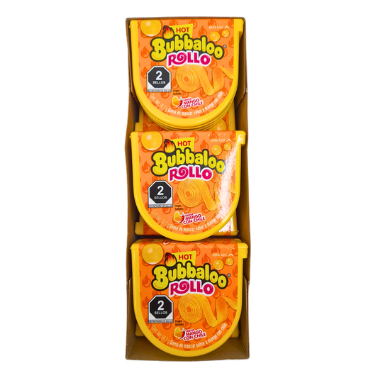 Adams Chicle Bubbaloo Rollo Mango Enchilado 6pz