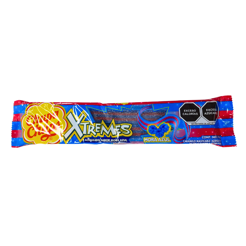 Chupa Chups Xtremes Mora Azul Tira 8pz