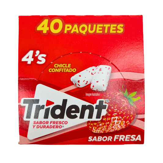 Adams Trident Fresa 4’s Pack 40 Piezas