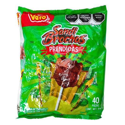 paleta de caramelo macizo sabor sandía echilada sandibrochas vero