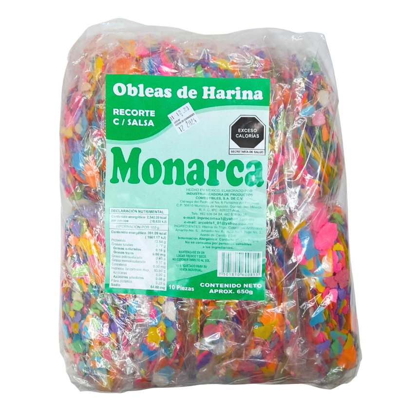 Monarca Oblea Recorte Con Salsa 10pz