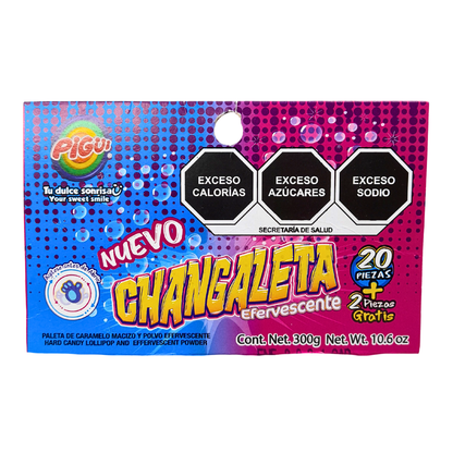 Dulces Pigüi Paleta Changaleta Efervescente 20pz