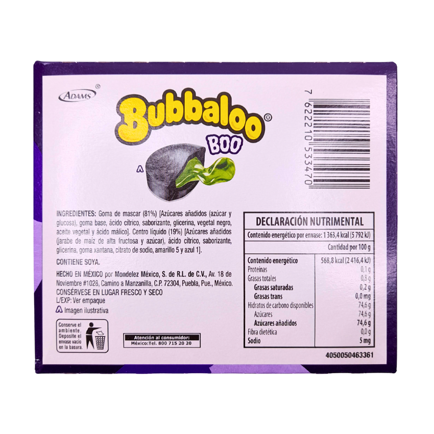 Adams Bubbaloo Chicle Boo Halloween Frutos del Bosque 47 Piezas