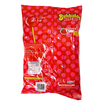 paleta de caramelo macizo rellena con goma de mascar bubbaloo xtreme adams