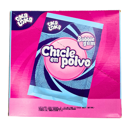 sobrecitos de chicle en polvo sabores frutales oka loka