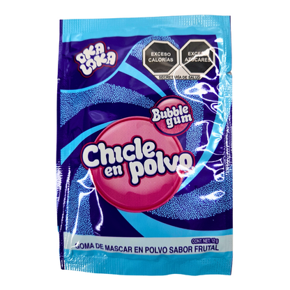 sobrecitos de chicle en polvo sabores frutales oka loka