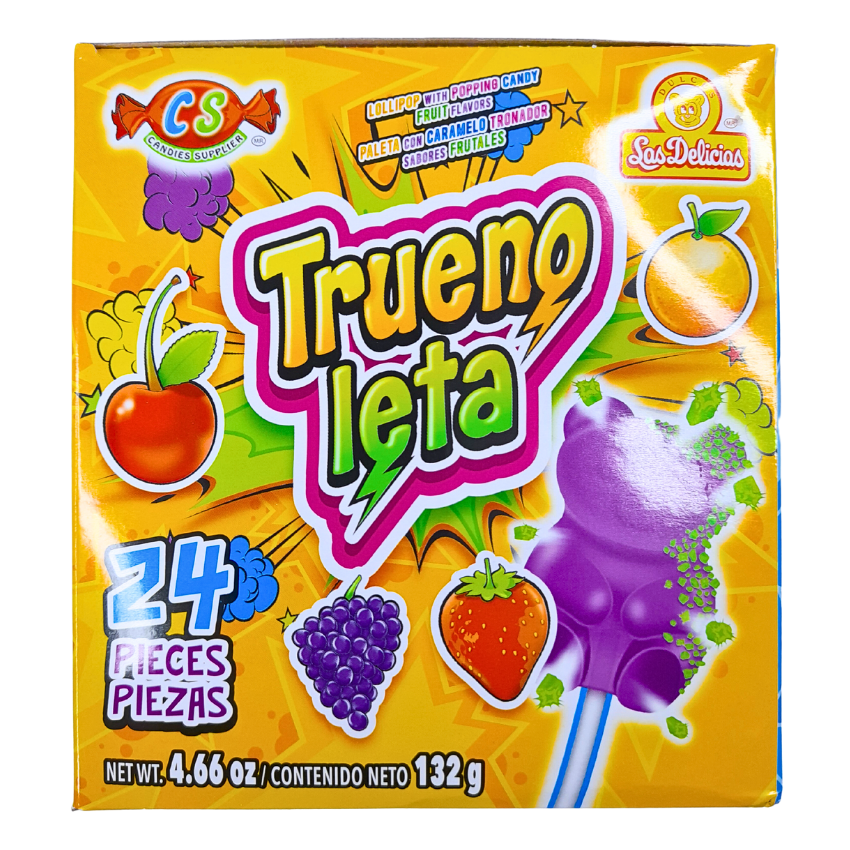 Delicias Paleta Truenoleta 24 Piezas