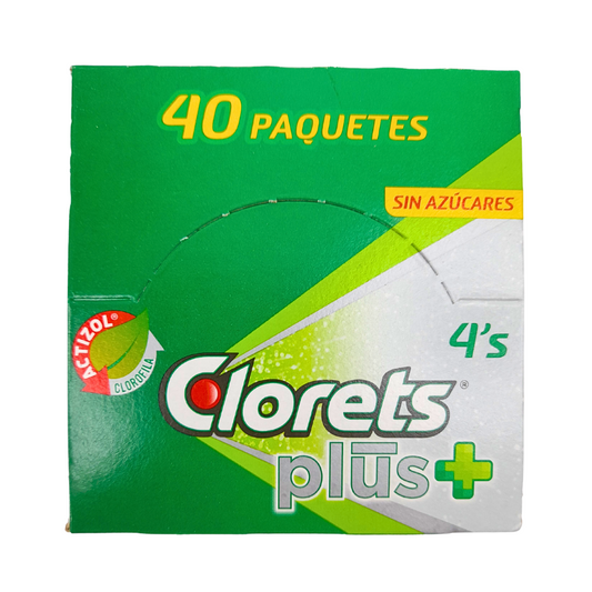 Adams Clorets Plus 4’s Pack 40 Piezas