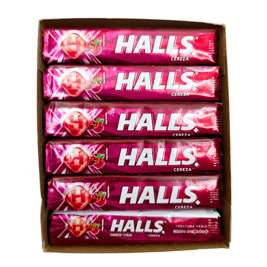 Pastilla Halls Cereza 12pz | Adams | Dulcerías y Abarroteras Vázquez