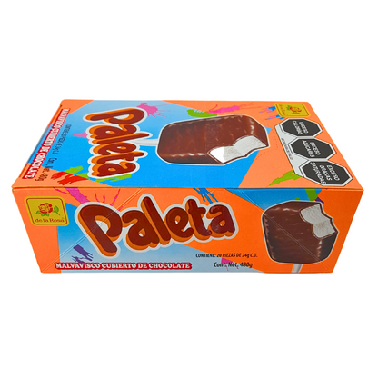 Paleta Malvavisco Chocolate de la Rosa 20pz