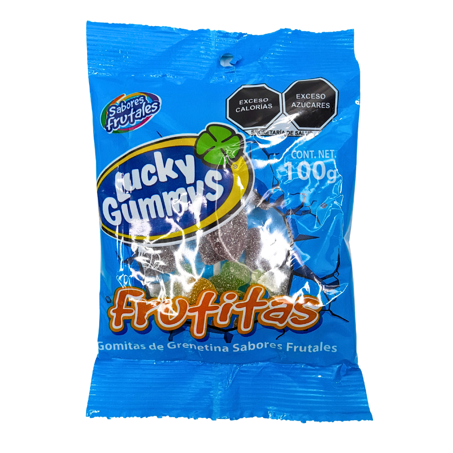 gomas de grenetina con sabores frutales acidulados frutitas lucky gummy