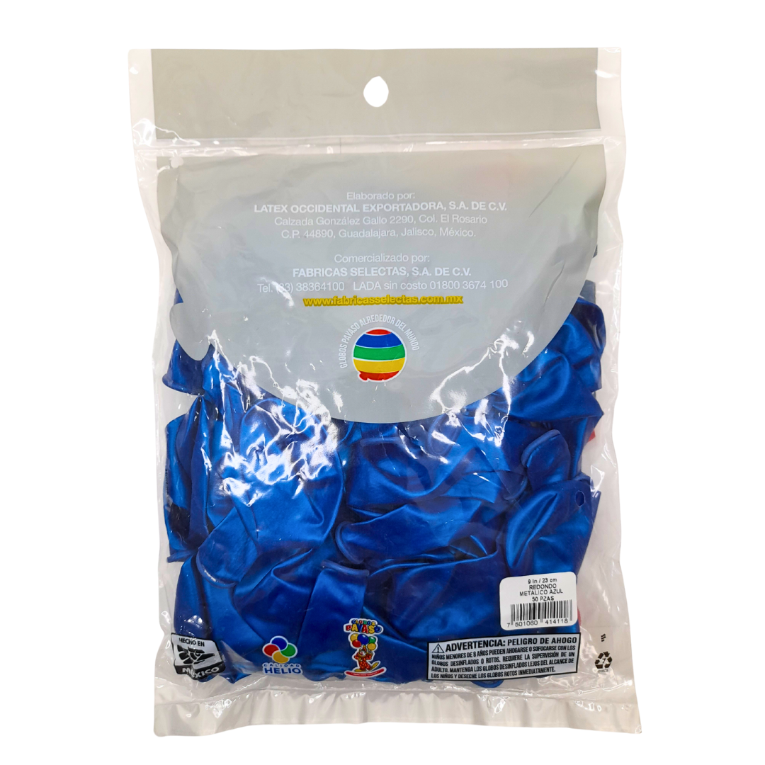 Fasec Globo Metálico Azul #9 50pz