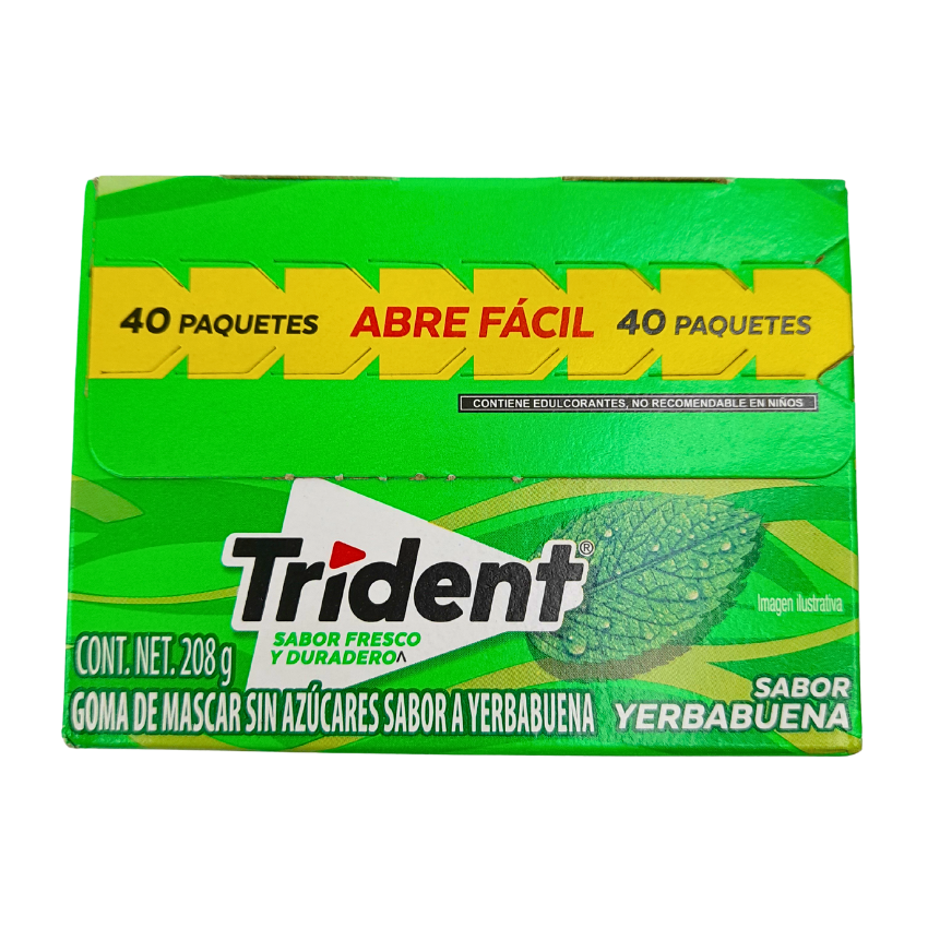 Adams Trident Yerbabuena 4’s Pack 40 Piezas