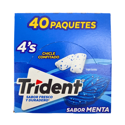 Adams Trident Menta 4’s Pack 40 Piezas