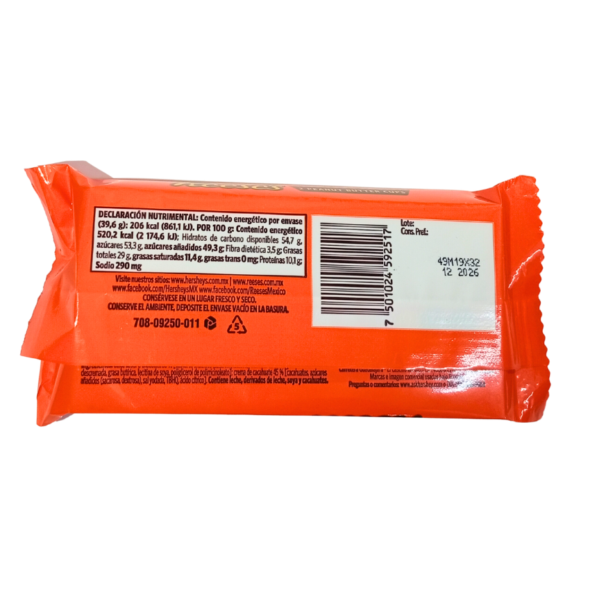 Hershey’s Chocolate Reeses 2 Penaut Butter Cups 39.6g