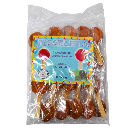 Jesseleta Paleta Tamarindo y Caramelo 20pz