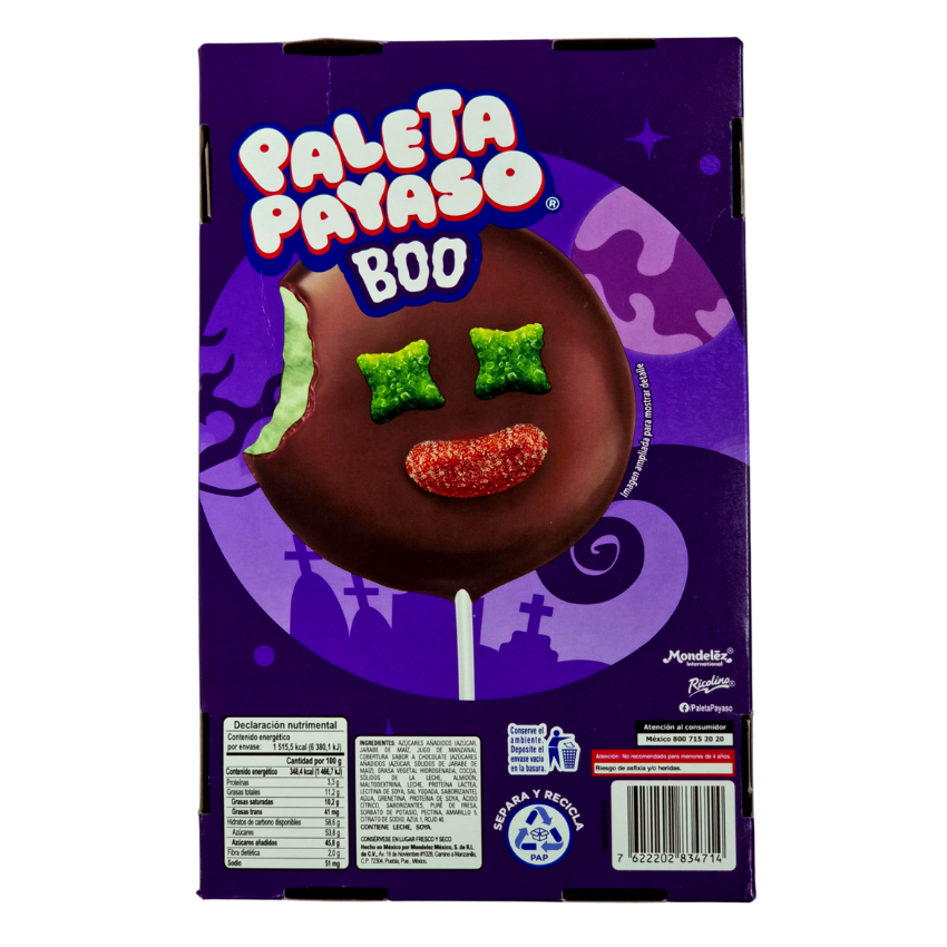 Ricolino Paleta Payaso Halloween Caja con 10pz